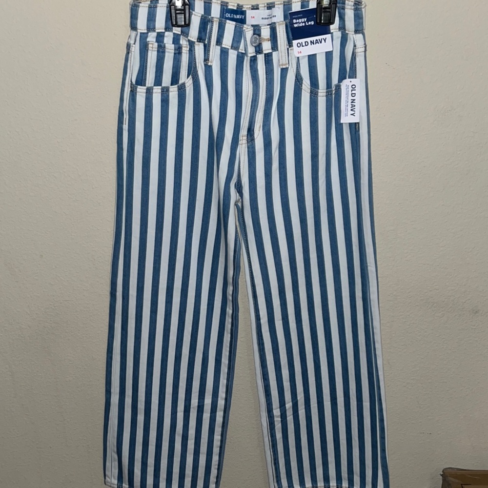Old Navy Blue and White Striped Pants